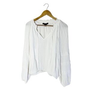 Sanctuary White Oversized Boho Peasant Top Cottagecore Size M